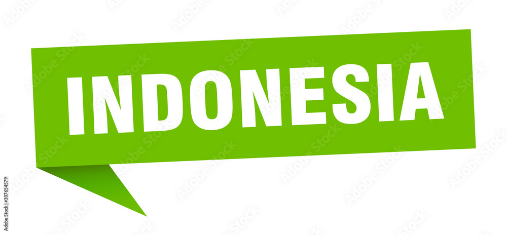 Indonesia sticker. Green Indonesia signpost pointer sign Indonesia sticker. Green Indonesia signpost pointer sign