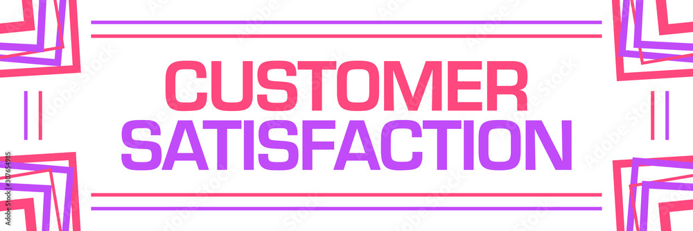 Customer Satisfaction Pink Purple Random Borders Horizontal 