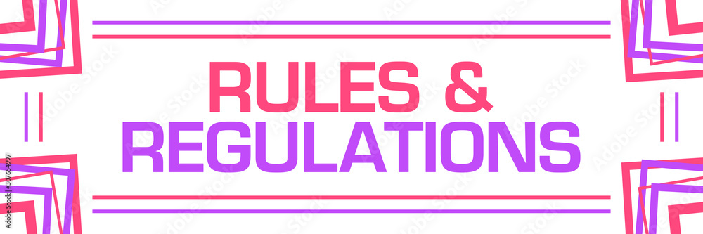 Rules And Regulations Pink Purple Random Borders Horizontal 