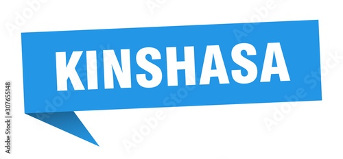 Kinshasa sticker. Blue Kinshasa signpost pointer sign