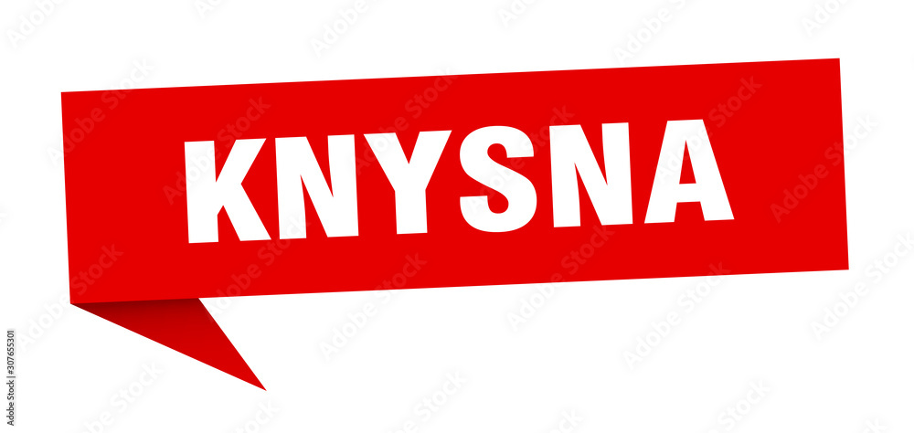 Knysna sticker. Red Knysna signpost pointer sign Knysna sticker. Red Knysna signpost pointer sign
