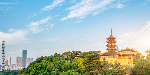 Bild auf Leinwand Early morning scenery of Jiming Temple, Nanjing City, Jiangsu Province, China