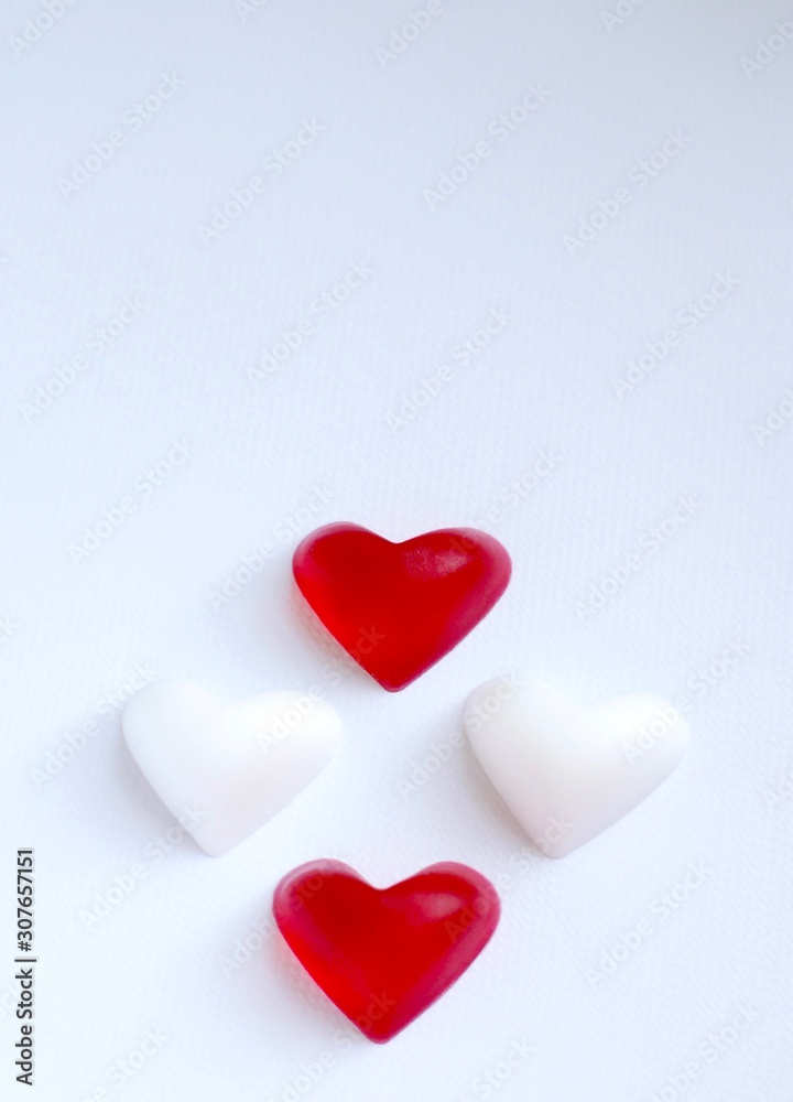 hearts on light background, flatlay, soap bars hearts on light background, flatlay, soap bars