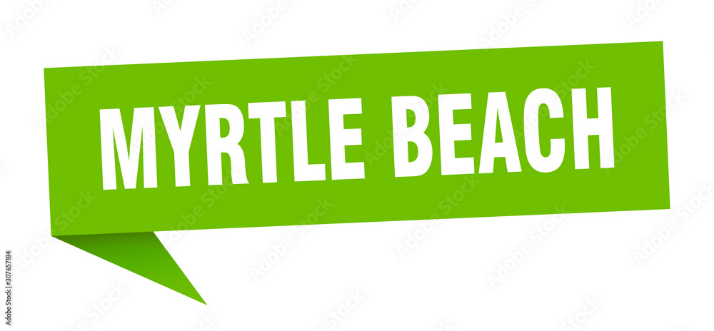 Myrtle Beach sticker. Green Myrtle Beach signpost pointer sign Myrtle Beach sticker. Green Myrtle Beach signpost pointer sign