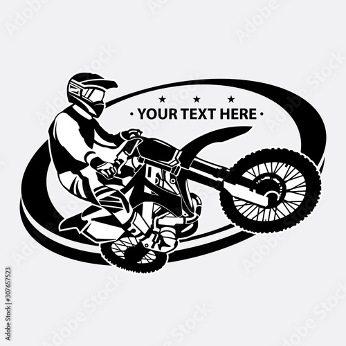 simple motocross logo design фототапет
