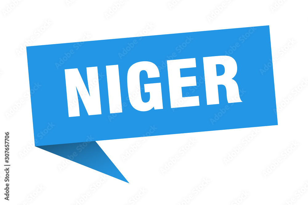 Niger sticker. Blue Niger signpost pointer sign Niger sticker. Blue Niger signpost pointer sign