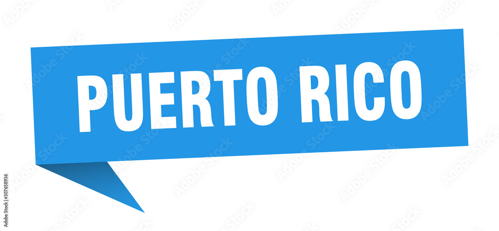 Puerto Rico sticker. Blue Puerto Rico signpost pointer sign