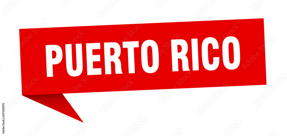 Puerto Rico sticker. Red Puerto Rico signpost pointer sign Puerto Rico sticker. Red Puerto Rico signpost pointer sign