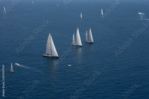 Sailing. Saling boat. Superyacht. Palma Cup. Palma de Mallorca. Spain. Mediterranean Sea