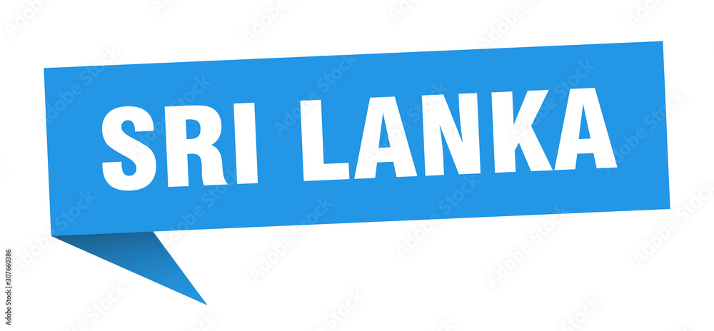 Sri Lanka sticker. Blue Sri Lanka signpost pointer sign