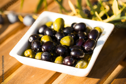 farm olives on table in olive garden