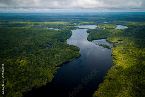 The mouth of the Jaú River is within the Jaú National Park and houses great biodiversity of the Amazon biome. amazonas, Brazil