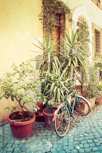 bicycles in the backstreets of Rome photo