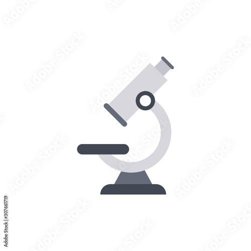 Microscope Vector Flat Illustration. Pixel perfect Icon Style.
