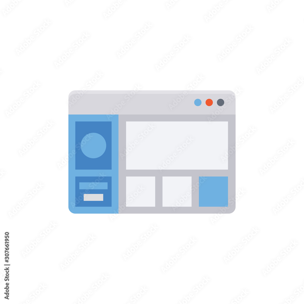 Webpage Vector Flat Illustration. Pixel perfect Icon Style. Webpage Vector Flat Illustration. Pixel perfect Icon Style.