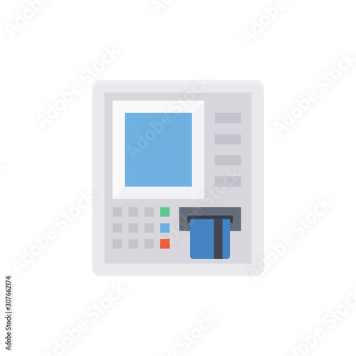 Atm Vector Flat Illustration. Pixel perfect Icon Style.