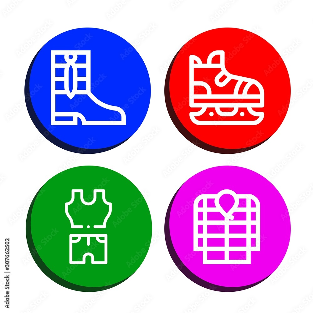 Set of boot icons such as Boots, Ice skate, Clothes, Anorak , boot Set of boot icons such as Boots, Ice skate, Clothes, Anorak , boot