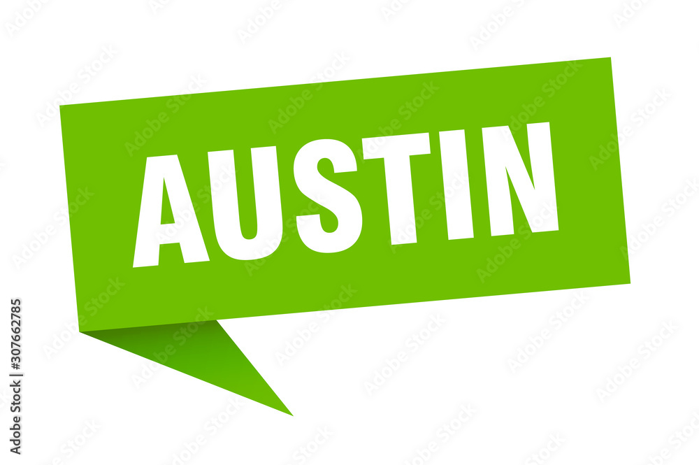 Austin sticker. Green Austin signpost pointer sign Austin sticker. Green Austin signpost pointer sign