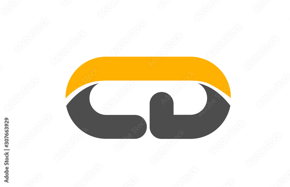 yellow grey combination logo letter CD C D alphabet design icon yellow grey combination logo letter CD C D alphabet design icon