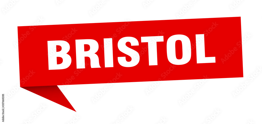 Bristol sticker. Red Bristol signpost pointer sign Bristol sticker. Red Bristol signpost pointer sign