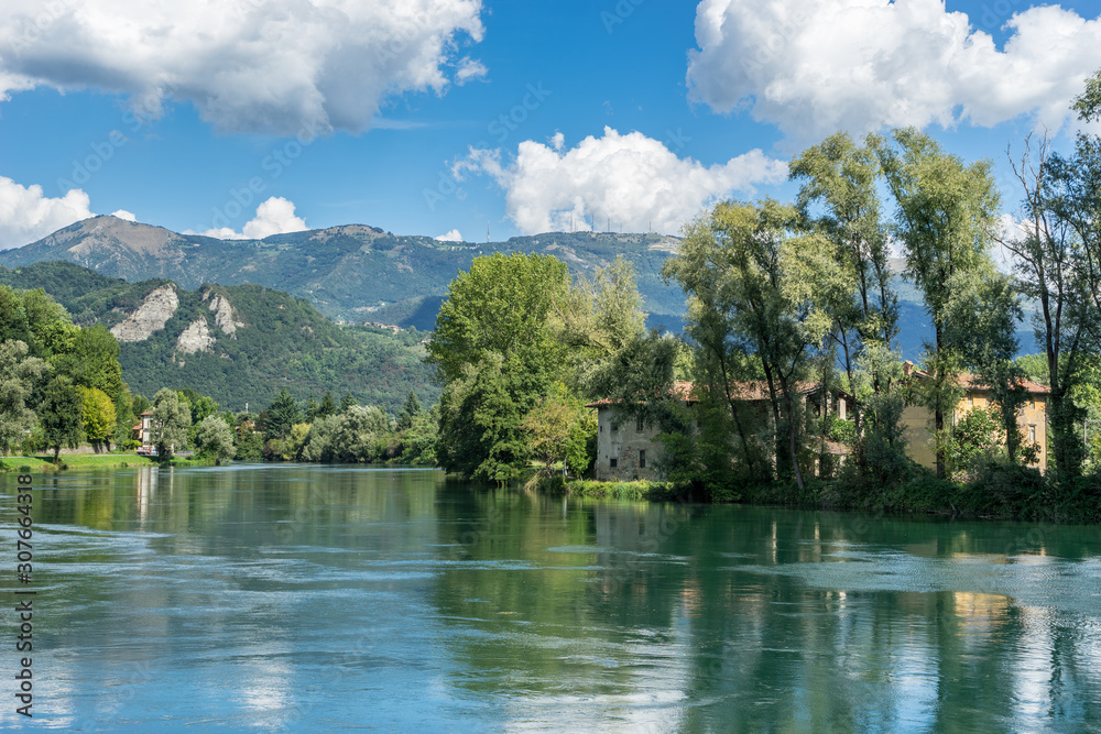 River Adda at Brivio Lombardy Italy