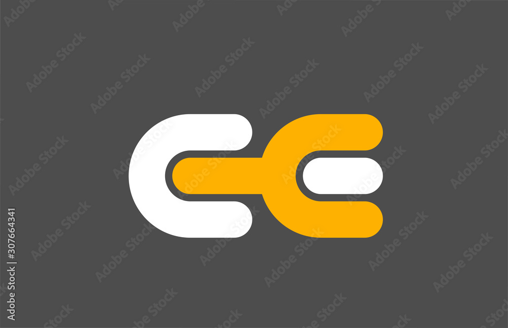 yellow white grey combination logo letter CE C E alphabet design icon yellow white grey combination logo letter CE C E alphabet design icon