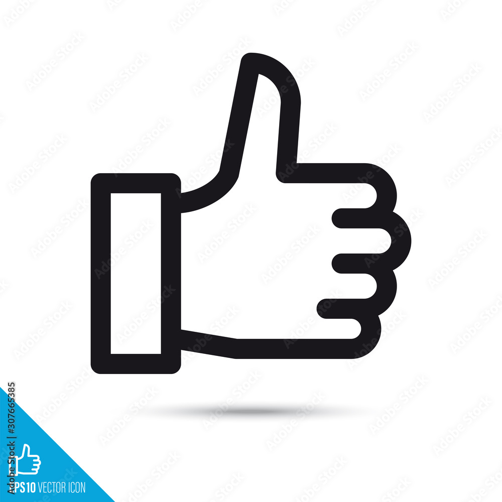 Thumb up UI symbol vector line icon Thumb up UI symbol vector line icon