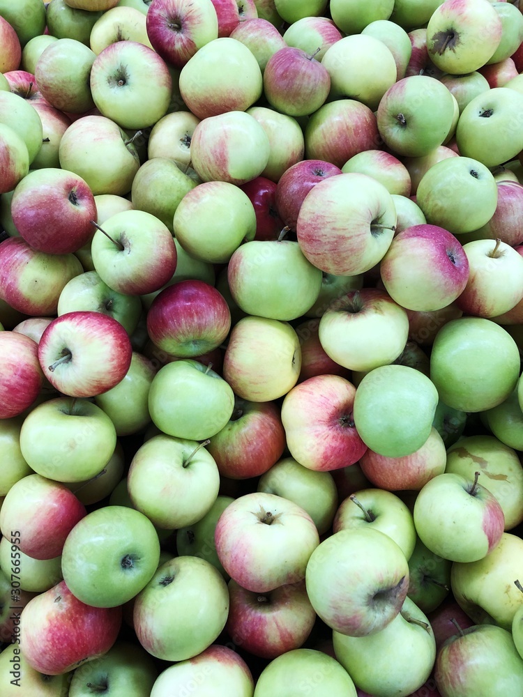 Delicious fresh green apples on the market Delicious fresh green apples on the market