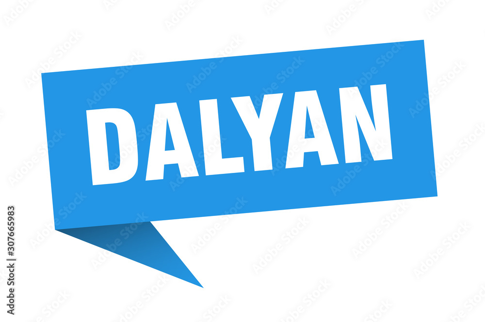 Dalyan sticker. Blue Dalyan signpost pointer sign