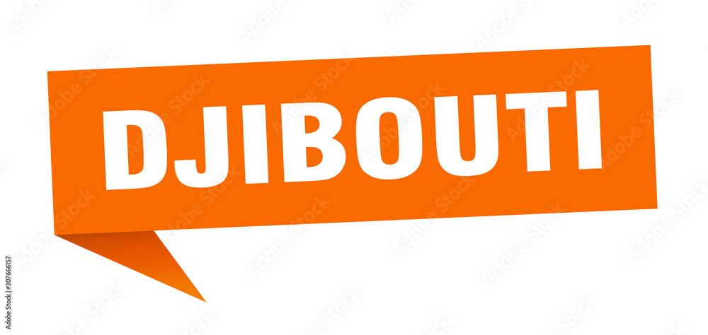 Djibouti sticker. Orange Djibouti signpost pointer sign Djibouti sticker. Orange Djibouti signpost pointer sign