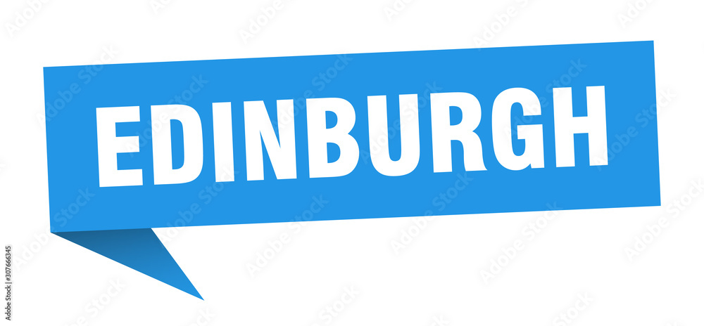 Edinburgh sticker. Blue Edinburgh signpost pointer sign