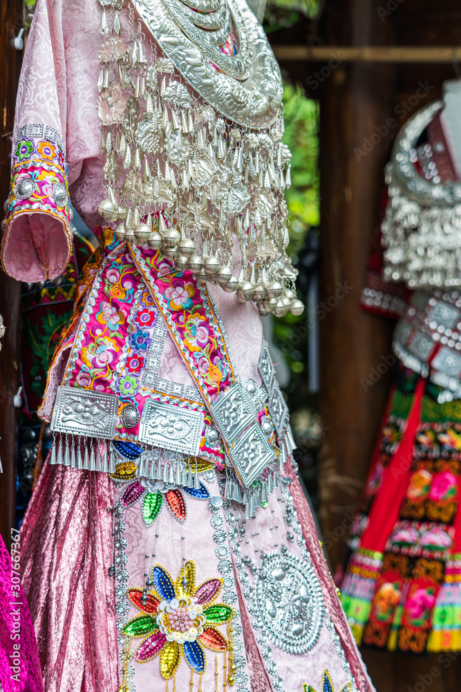 Features of Miao ethnic costumes in Guizhou, China