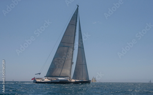 Sailing. Saling boat. Superyacht. Palma Cup. Palma de Mallorca. Spain. Mediterranean Sea