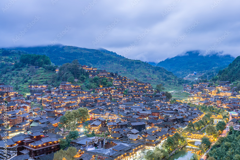 Thourands of Hmong villages in xijiang, guizhou, China