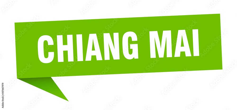 Chiang mai sticker. Green Chiang mai signpost pointer sign Chiang mai sticker. Green Chiang mai signpost pointer sign