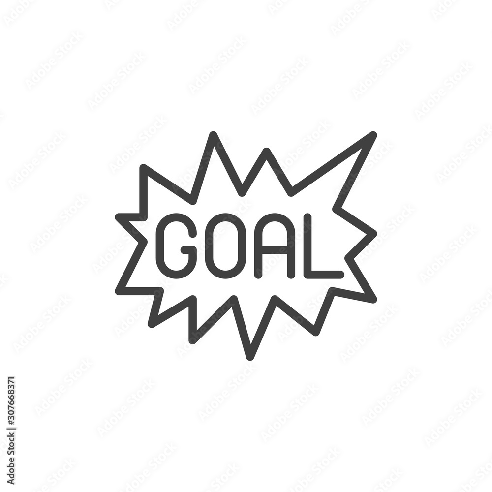 Goal, Speech Bubble line icon. linear style sign for mobile concept and web design. Lettering goal outline vector icon. Symbol, logo illustration. Vector graphics Goal, Speech Bubble line icon. linear style sign for mobile concept and web design. Lettering goal outline vector icon. Symbol, logo illustration. Vector graphics