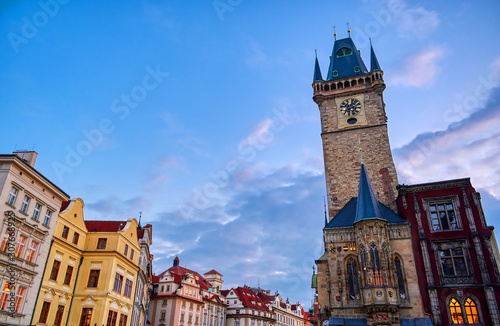 The Old Town Hall in Prague, the capital of the Czech Republic, is located in Old Town Square.
