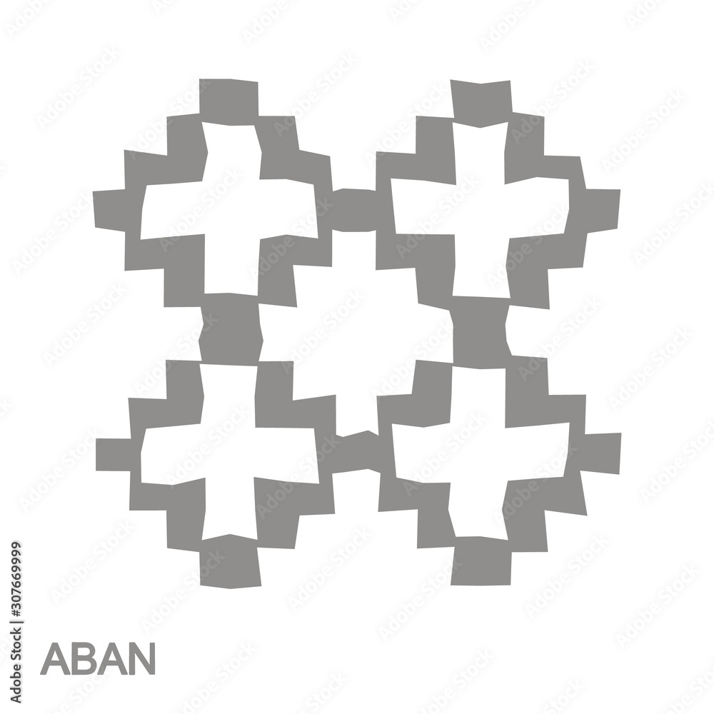 vector monochrome icon with Adinkra symbol Aban vector monochrome icon with Adinkra symbol Aban