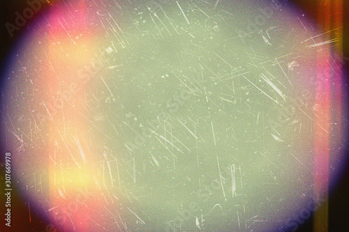 Closeup of colorful old film / movie light leaks texture background, top view (High-resolution 2D CG rendering illustration)