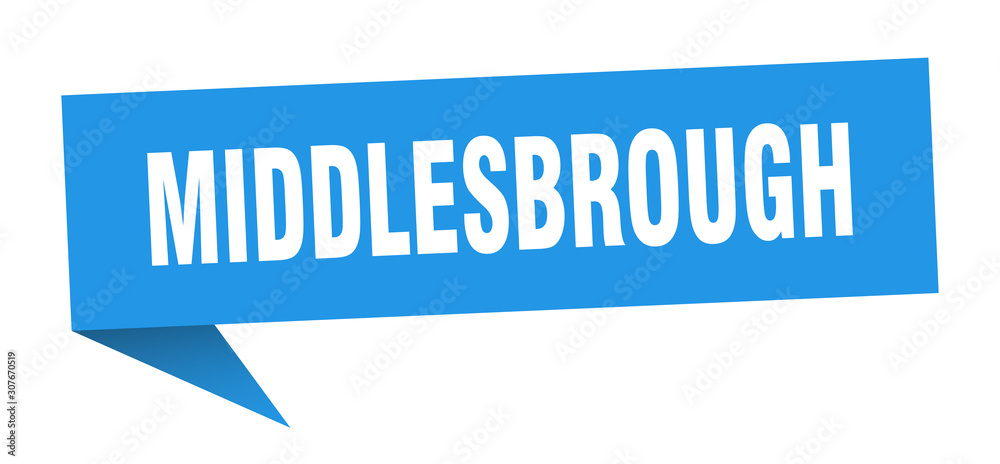 Middlesbrough sticker. Blue Middlesbrough signpost pointer sign Middlesbrough sticker. Blue Middlesbrough signpost pointer sign