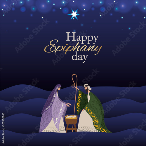Happy epiphany day vector design