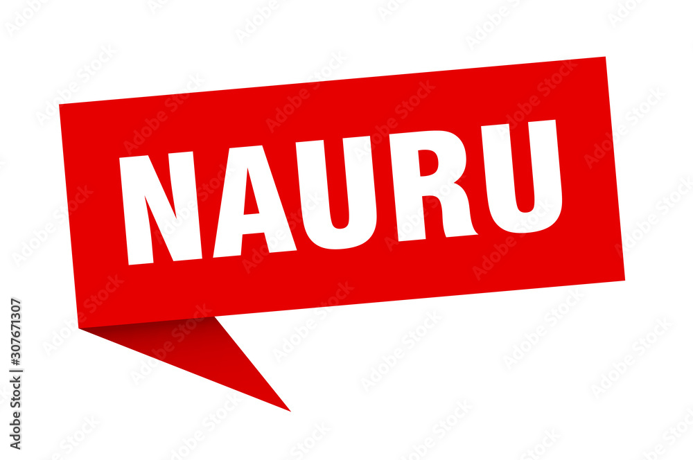 Nauru sticker. Red Nauru signpost pointer sign Nauru sticker. Red Nauru signpost pointer sign