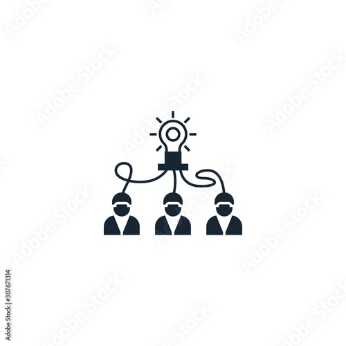 Collaborative idea creative icon. From Entrepreneurship icons collection. Isolated Collaborative idea sign on white background