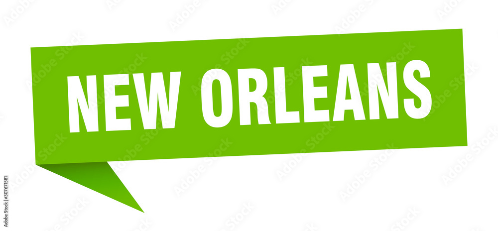 New Orleans sticker. Green New Orleans signpost pointer sign New Orleans sticker. Green New Orleans signpost pointer sign