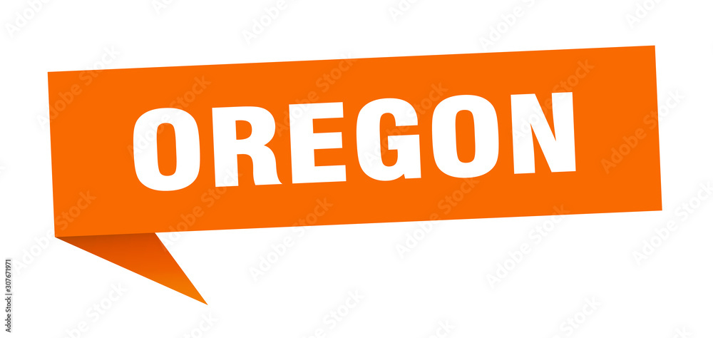 Oregon sticker. Orange Oregon signpost pointer sign Oregon sticker. Orange Oregon signpost pointer sign
