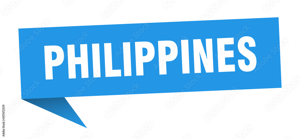 Philippines sticker. Blue Philippines signpost pointer sign