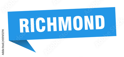 Richmond sticker. Blue Richmond signpost pointer sign