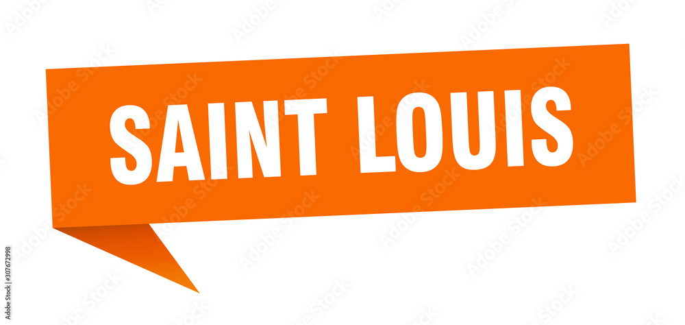 Saint Louis sticker. Orange Saint Louis signpost pointer sign