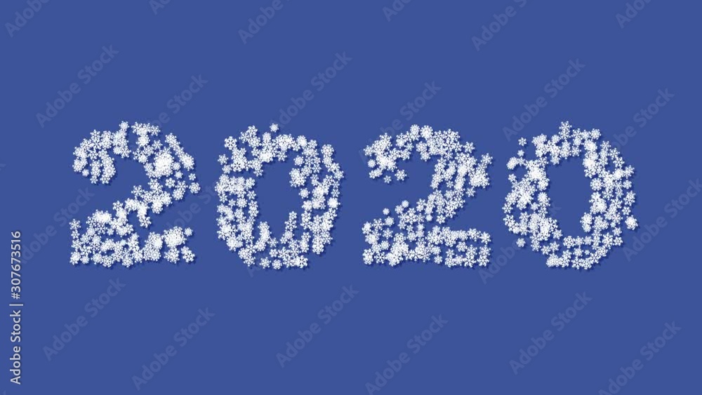2020 year of white snowflakes. The movement, the fluttering of snowflakes. Looped footage.4K. The design of the movement. Text with shadow. Blue Christmas holiday background 2020 year of white snowflakes. The movement, the fluttering of snowflakes. Looped footage.4K. The design of the movement. Text with shadow. Blue Christmas holiday background