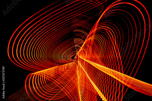 Fototapeta Naklejka Na Ścianę i Meble -  Bright neon line designed background, shot with long exposure. Modern background in lines style. Abstract, creative effect, texture with lighting, art of colors combination. Artistic choice of shapes.